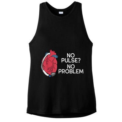 No Pulse No Problem Heartmate Lvad Heart Cvicu Ladies PosiCharge Tri-Blend Wicking Tank