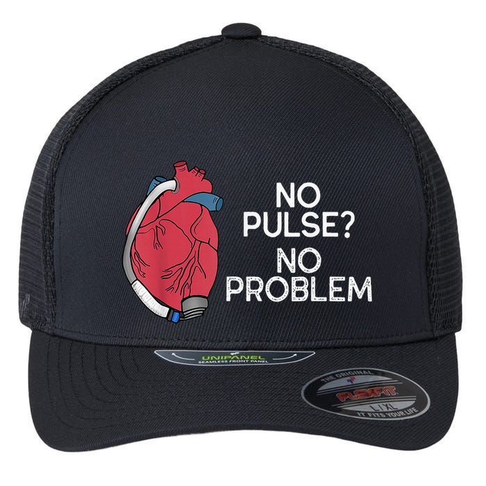 No Pulse No Problem Heartmate Lvad Heart Cvicu Flexfit Unipanel Trucker Cap