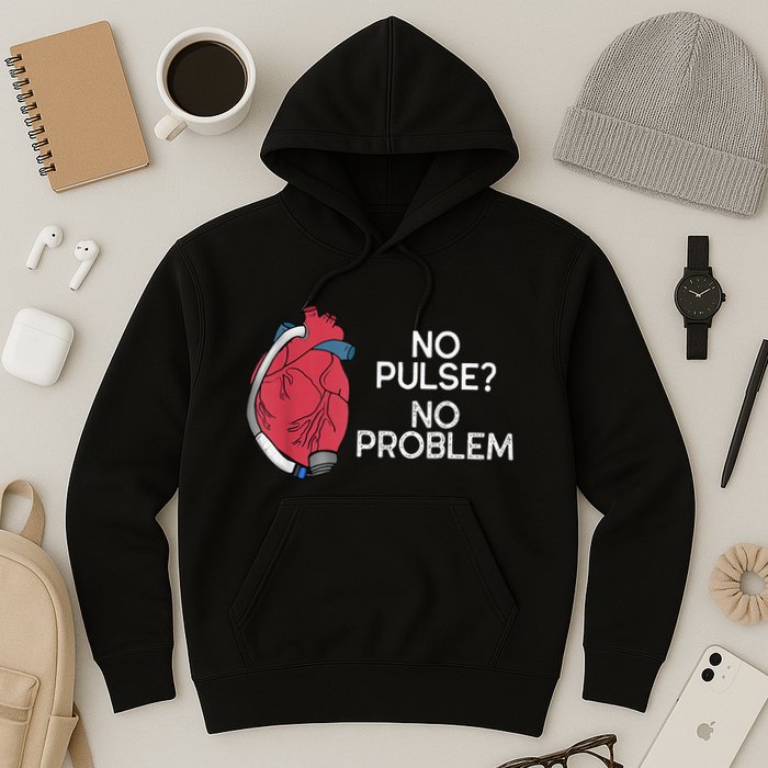 No Pulse No Problem Heartmate Lvad Heart Cvicu Hoodie