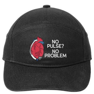 No Pulse No Problem Heartmate Lvad Heart Cvicu 7-Panel Snapback Hat