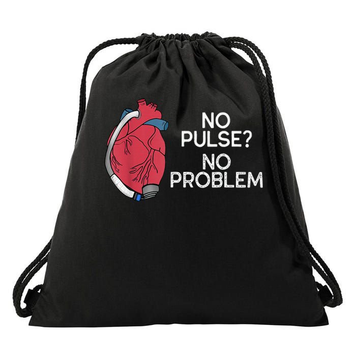 No Pulse No Problem Heartmate Lvad Heart Cvicu Drawstring Bag