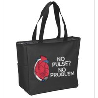 No Pulse No Problem Heartmate Lvad Heart Cvicu Zip Tote Bag