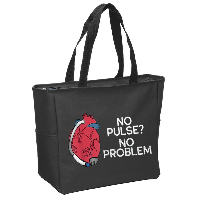 No Pulse No Problem Heartmate Lvad Heart Cvicu Zip Tote Bag