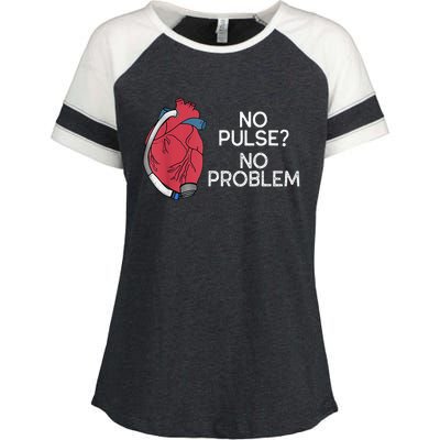 No Pulse No Problem Heartmate Lvad Heart Cvicu Enza Ladies Jersey Colorblock Tee