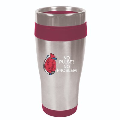 No Pulse No Problem Heartmate Lvad Heart Cvicu 16oz Travel Tumbler