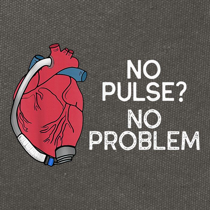 No Pulse No Problem Heartmate Lvad Heart Cvicu Cotton Canvas Backpack
