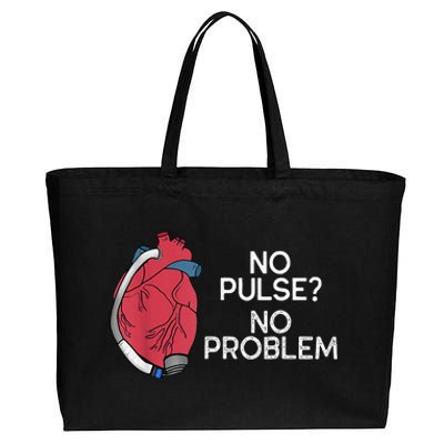 No Pulse No Problem Heartmate Lvad Heart Cvicu Cotton Canvas Jumbo Tote