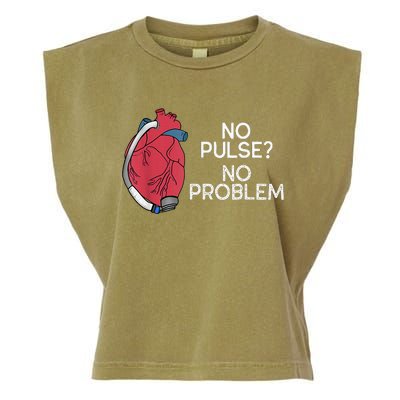 No Pulse No Problem Heartmate Lvad Heart Cvicu Garment-Dyed Women's Muscle Tee