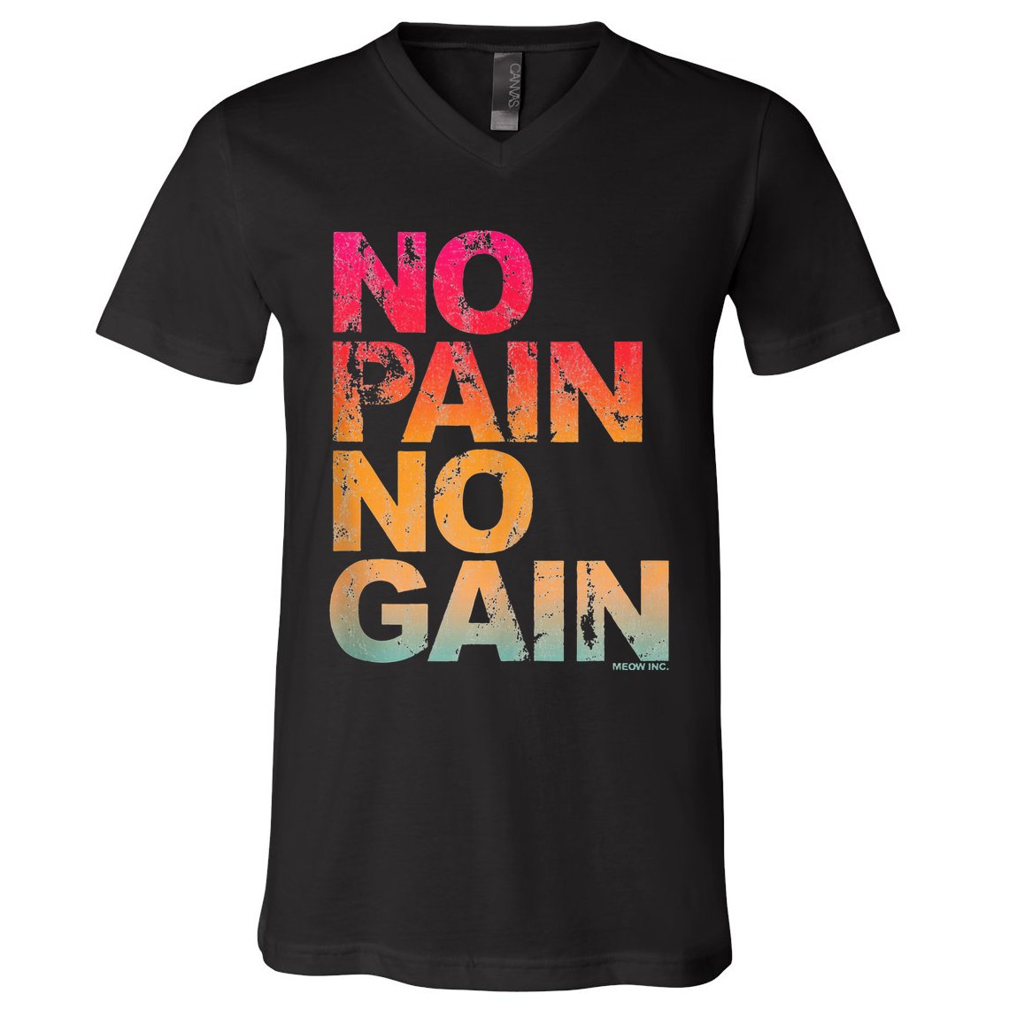 No Pain No Gain Motivation Workout Gym V-Neck T-Shirt