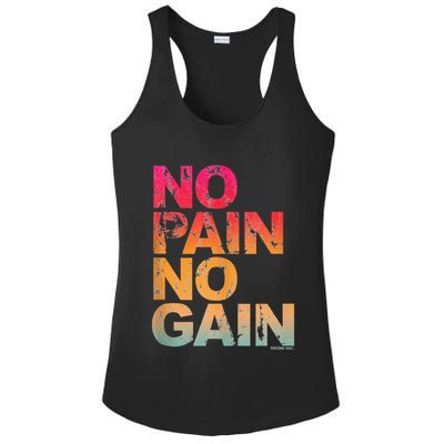 No Pain No Gain Motivation Workout Gym Ladies PosiCharge Competitor Racerback Tank