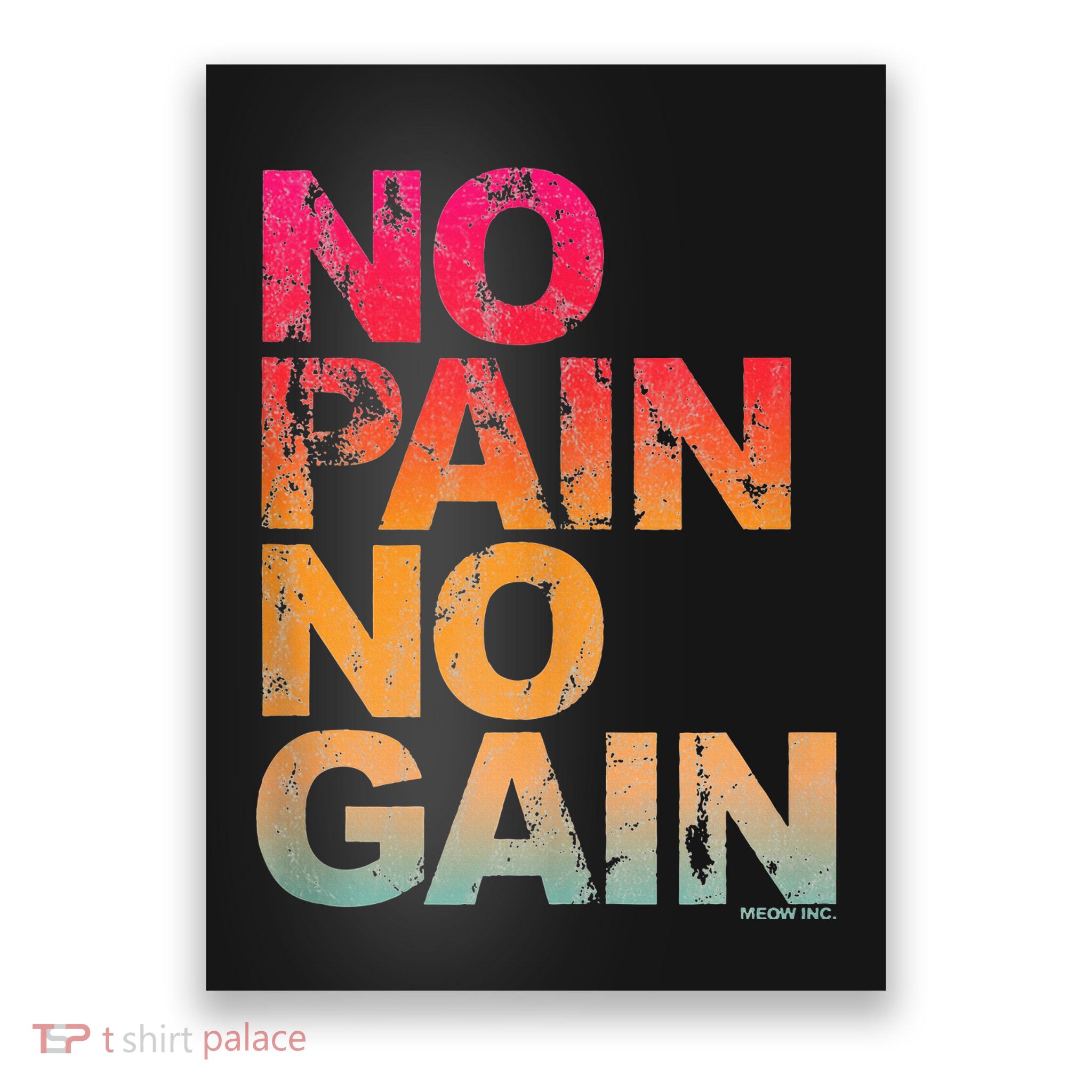 No Pain No Gain Motivation Workout Gym Poster