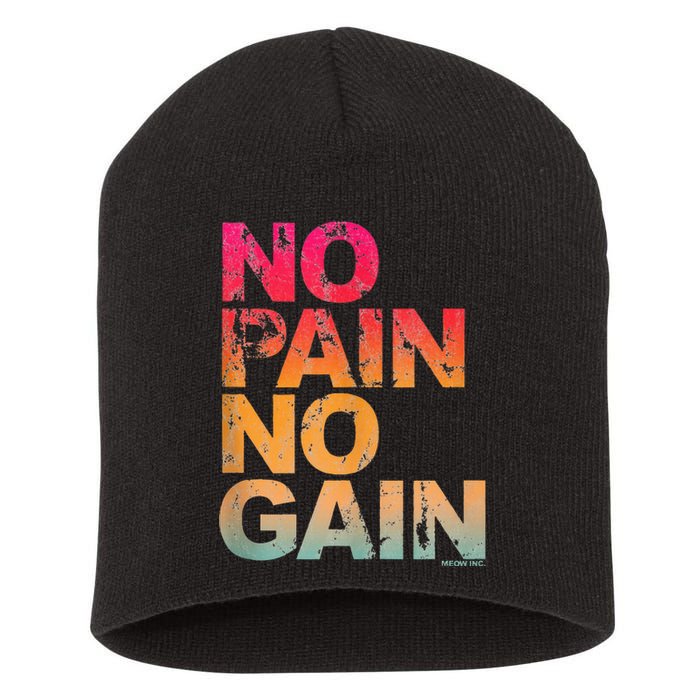 No Pain No Gain Motivation Workout Gym Short Acrylic Beanie