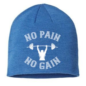 No Pain No Gain Cute Gift Motivational Gym Workout Gift Sustainable Beanie