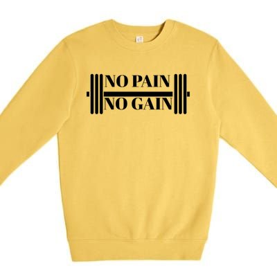 No Pain No Gain Gym Gear Cute Gift Premium Crewneck Sweatshirt