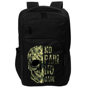 No Pain No Gaingift Skull Mindset Motivation Gym Gift Impact Tech Backpack