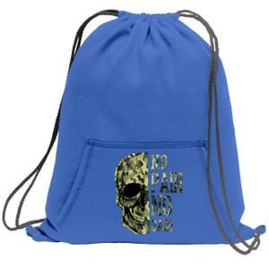 No Pain No Gaingift Skull Mindset Motivation Gym Gift Sweatshirt Cinch Pack Bag