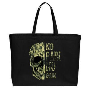 No Pain No Gaingift Skull Mindset Motivation Gym Gift Cotton Canvas Jumbo Tote