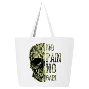 No Pain No Gaingift Skull Mindset Motivation Gym Gift 25L Jumbo Tote