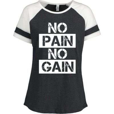 No Pain No Gain Beast Workout Muscular Gym Distressed Gift Enza Ladies Jersey Colorblock Tee