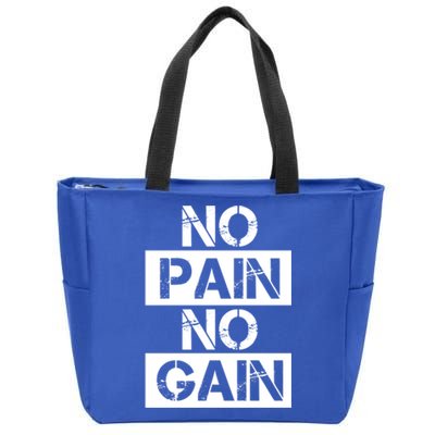 No Pain No Gain Beast Workout Muscular Gym Distressed Gift Zip Tote Bag