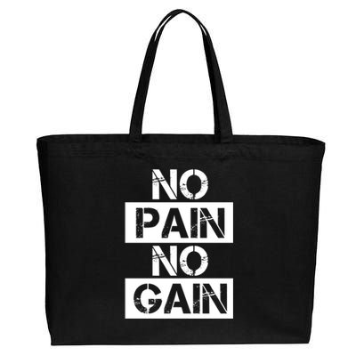 No Pain No Gain Beast Workout Muscular Gym Distressed Gift Cotton Canvas Jumbo Tote