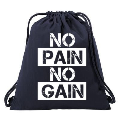 No Pain No Gain Beast Workout Muscular Gym Distressed Gift Drawstring Bag