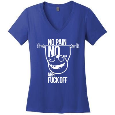 No Pain No Gain Bodybuilder Gift Women's V-Neck T-Shirt