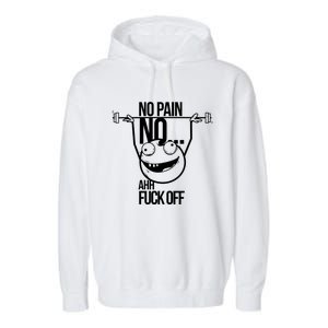 No Pain No Gain Bodybuilder Gift Garment-Dyed Fleece Hoodie