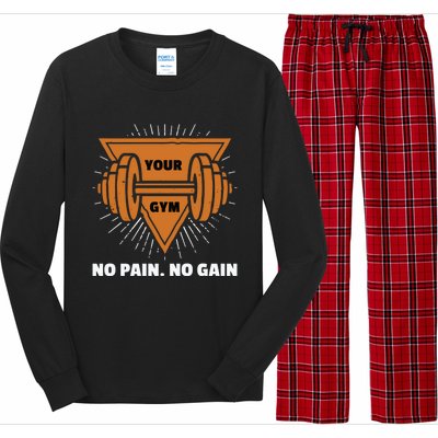 No Pain No Gain Gym Workout Exercise Gift Long Sleeve Pajama Set