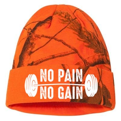 No Pain No Gain Gym Workout Fitness Gift Kati Licensed 12" Camo Beanie