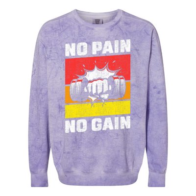 No Pain No Gain Colorblast Crewneck Sweatshirt