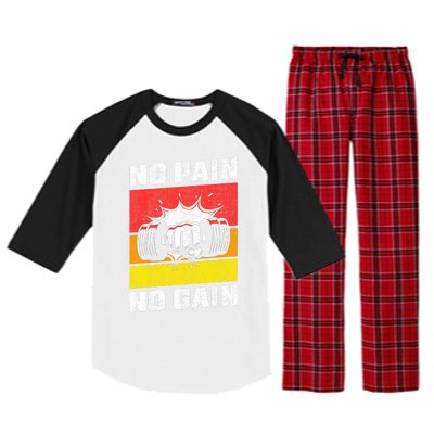 No Pain No Gain Raglan Sleeve Pajama Set