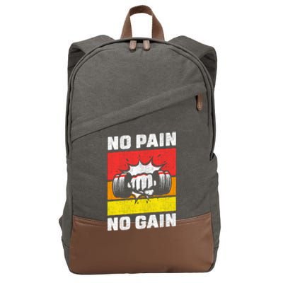 No Pain No Gain Cotton Canvas Backpack