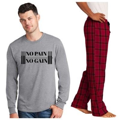 No Pain No Gain Gym Gear Cool Gift Long Sleeve Pajama Set