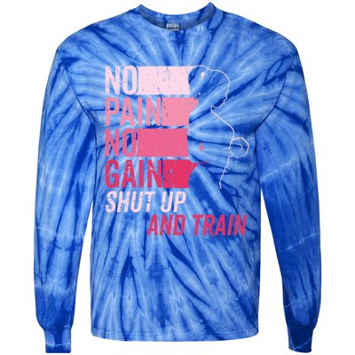 No Pain No Gain Gym Workout And Fitness Training Gym Meaningful Gift Tie-Dye Long Sleeve Shirt