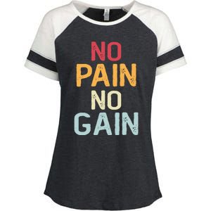 No Pain No Gain Gym Workout Fitness Training Gift Enza Ladies Jersey Colorblock Tee