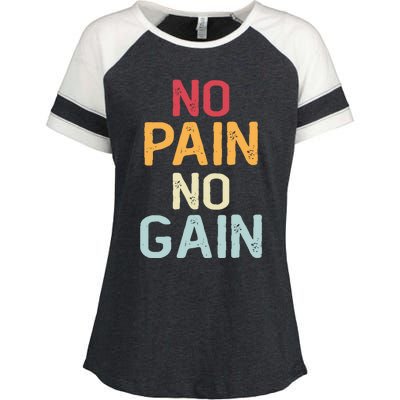 No Pain No Gain Gym Workout Fitness Training Gift Enza Ladies Jersey Colorblock Tee