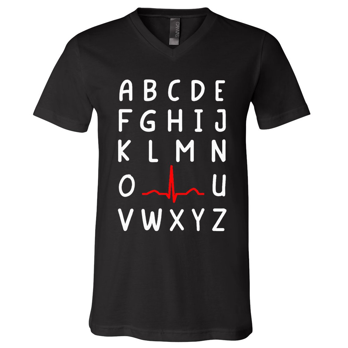 Nurse Pqrst Nursing Ecg And Ekg Alphabet Funny Nurse V-Neck T-Shirt