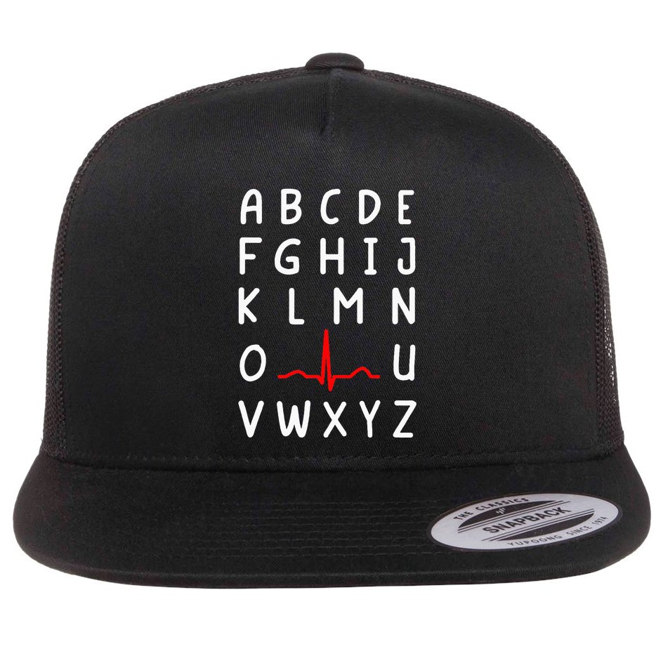 Nurse Pqrst Nursing Ecg And Ekg Alphabet Funny Nurse Flat Bill Trucker Hat
