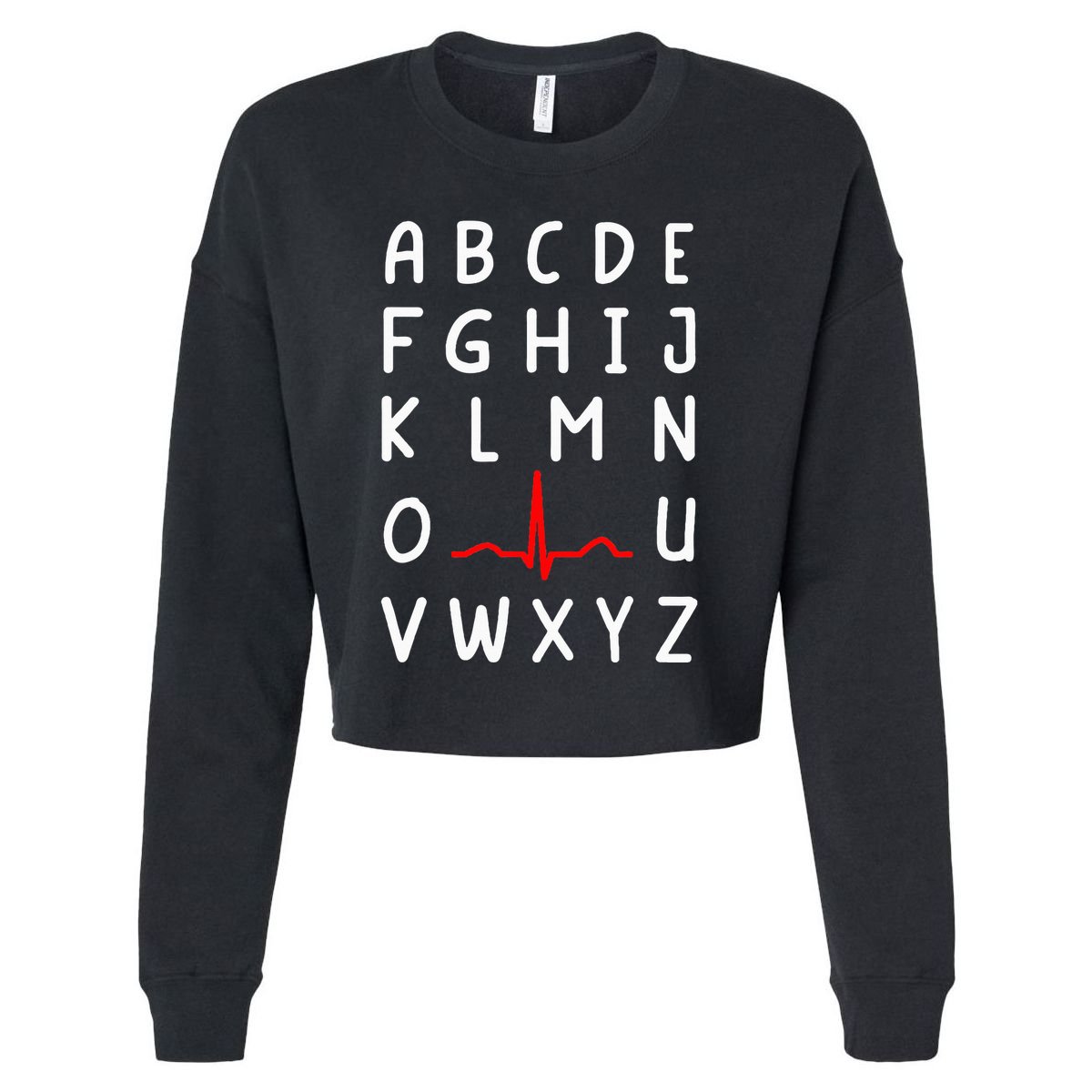 Nurse Pqrst Nursing Ecg And Ekg Alphabet Funny Nurse Cropped Pullover Crew