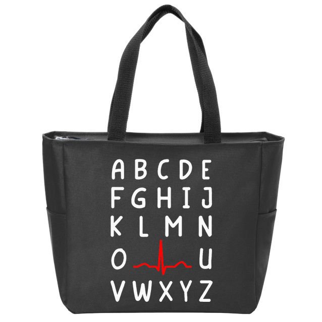 Nurse Pqrst Nursing Ecg And Ekg Alphabet Funny Nurse Zip Tote Bag