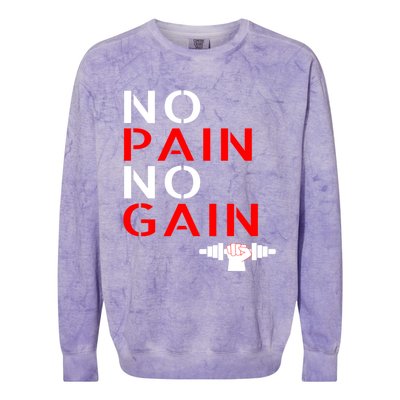 No Pain No Gain Cool Gift Motivation Gym Sweafunny Gift Colorblast Crewneck Sweatshirt