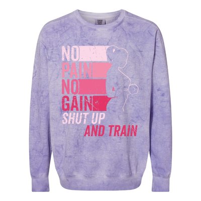 No Pain No Gain Gym Workout And Fitness Training Gym Great Gift Colorblast Crewneck Sweatshirt