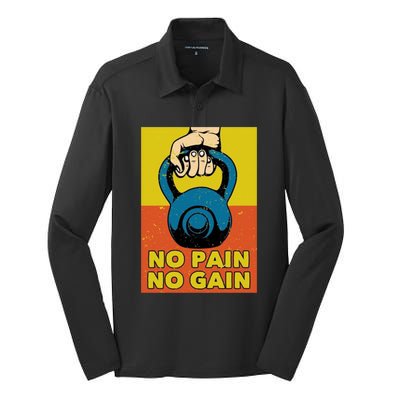 No Pain No Gain Meaningful Gift Never Stop Training Cool Gift Silk Touch Performance Long Sleeve Polo