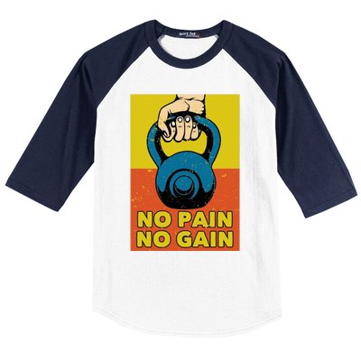 No Pain No Gain Meaningful Gift Never Stop Training Cool Gift Baseball Sleeve Shirt