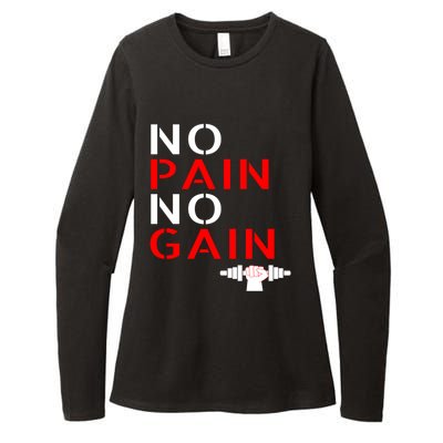 No Pain No Gain Cool Gift Motivation Gym Sweagift Womens CVC Long Sleeve Shirt