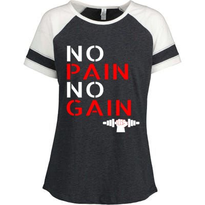 No Pain No Gain Cool Gift Motivation Gym Sweagift Enza Ladies Jersey Colorblock Tee