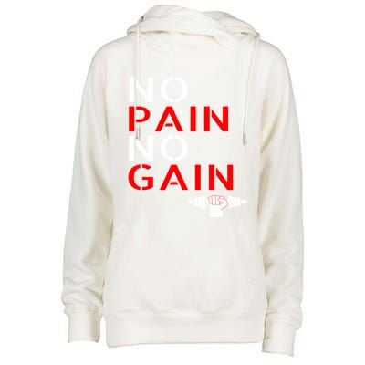 No Pain No Gain Cool Gift Motivation Gym Sweagift Womens Funnel Neck Pullover Hood