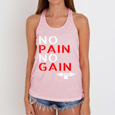 No Pain No Gain Cool Gift Motivation Gym Sweagift Women's Knotted Racerback Tank