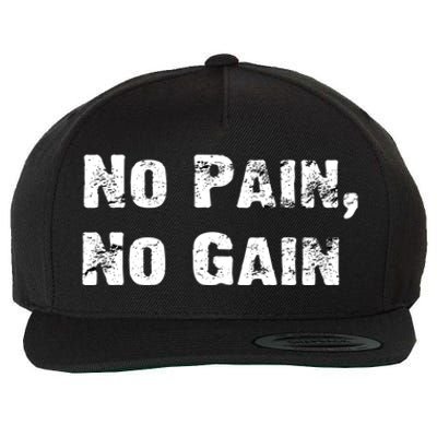 No Pain No Gain Success Mindset Gift Wool Snapback Cap